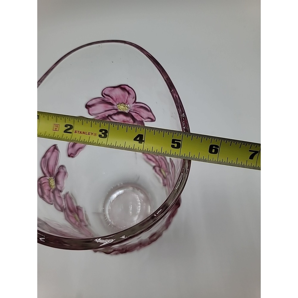 VTG Indiana Lancaster Colony Pink Cranberry Flashed Dogwood Vase Flowers Floral - Picture 7 of 11